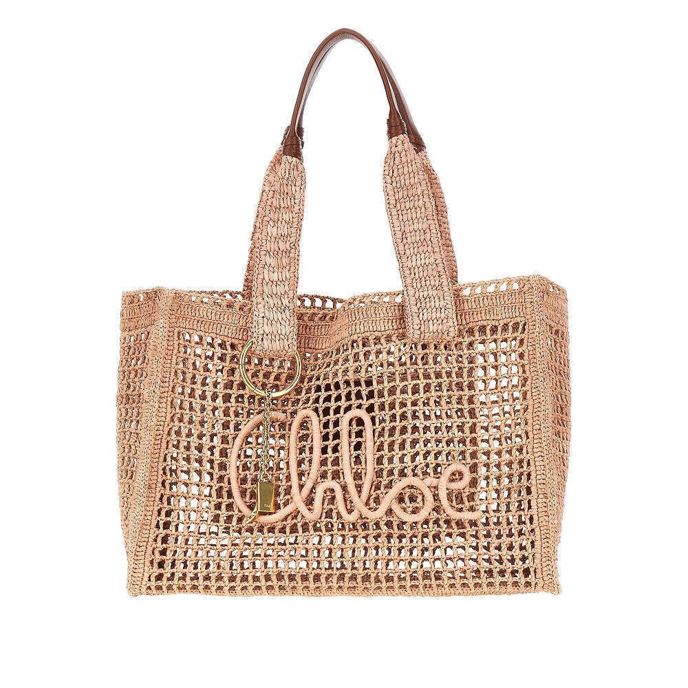 Chloe' Summer Banana East-West Raffia Tote Bag